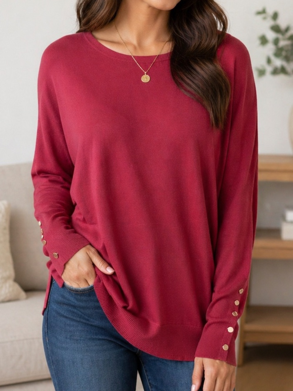Zenana Outfitters Button Accented Long Sleeve Top